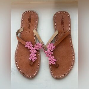 Laidback London Pink Floral Sandals